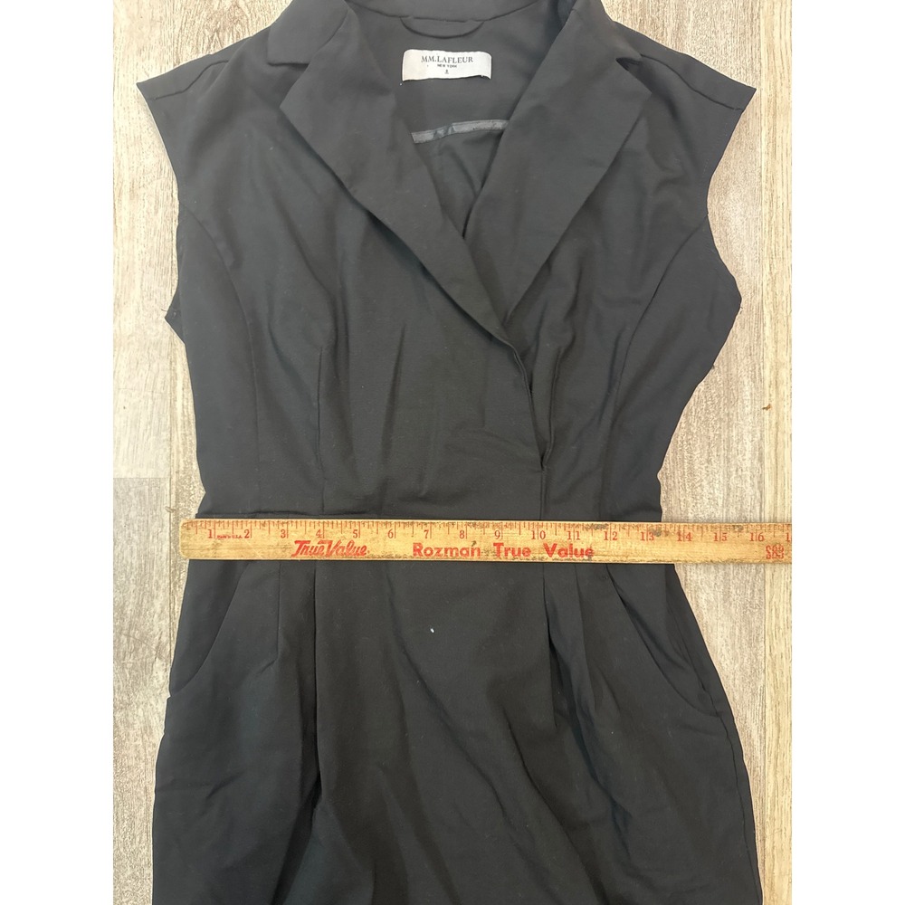 MM.LaFleur The Catherine Dress Black Wool Blend Cap Sleeve Sheath Dress Size 0 - Picture 9 of 10